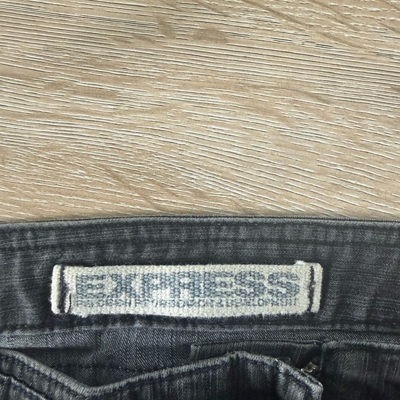 Express Charcoal Buckled Denim Mini Skirt - Picture 4 of 5